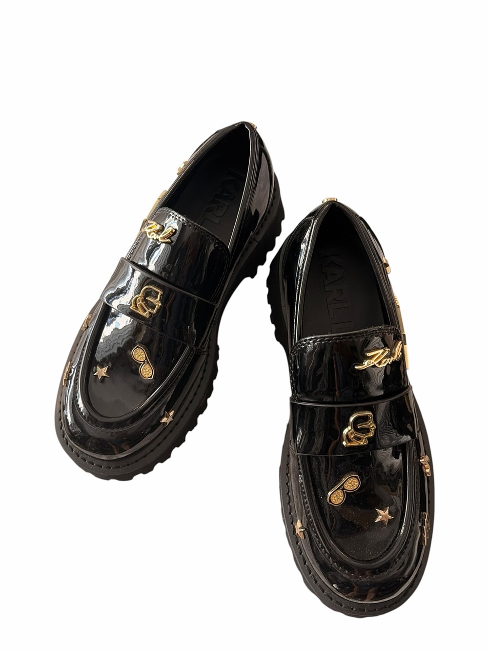 Black Patent Embellished Woman’s Loafers